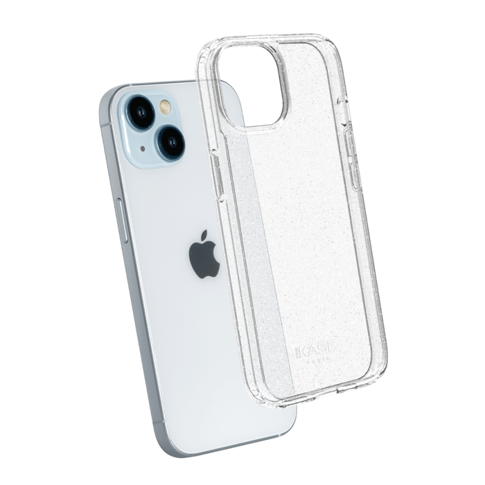 Coque hybride étincelante invisible GEN 2.0 83% de plastique recyclé pour Apple iPhone 15 Plus, Transparente
