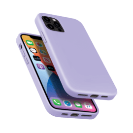 Custodia in silicone gel antiurto per Apple iPhone 12/12 Pro, lilla viola