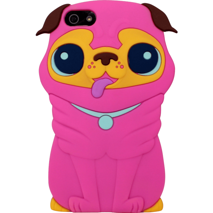 Coque pour Apple iPhone 5/5s/SE, silicone Chien Rose