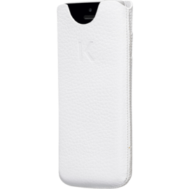 Etui avec Pochettes CB pour Apple iPhone 5C, cuir de Veau Shrunken Blanc