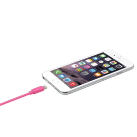 C&acirc;ble Lightning certifi&eacute; MFi Apple Charge/Sync (2M), Pink Bonbon