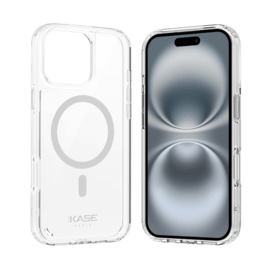 Coque antibact&eacute;rienne antichoc magn&eacute;tique invisible Fabriqu&eacute; Avec du 75% Plastique Recycl&eacute; pour Apple iPhone 16 Pro Max, Transparente