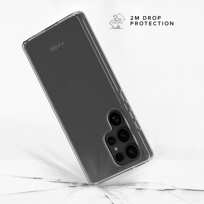 Coque hybride invisible fabriqu&eacute; avec 83% de plastique recycl&eacute; pour Samsung Galaxy S25 Ultra 5G, Transparente