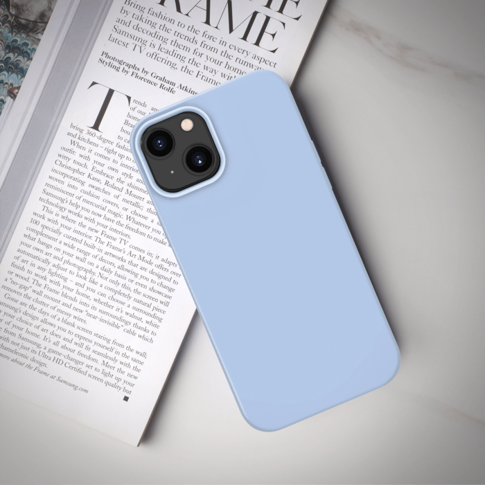 Coque antichoc en gel de silicone doux pour Apple iPhone 13, Bleu Lilas