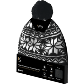 Casque Bluetooth Bonnet fairisle &agrave; pompon