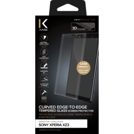 Protection d'&eacute;cran en verre tremp&eacute; Bord &agrave; Bord Incurv&eacute; pour Sony Xperia XZ3, Noir