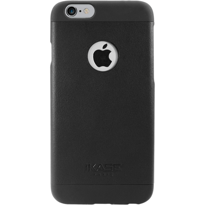 Coque en cuir v&eacute;ritable ultra slim pour Apple iPhone 6/6s, Noir Satin