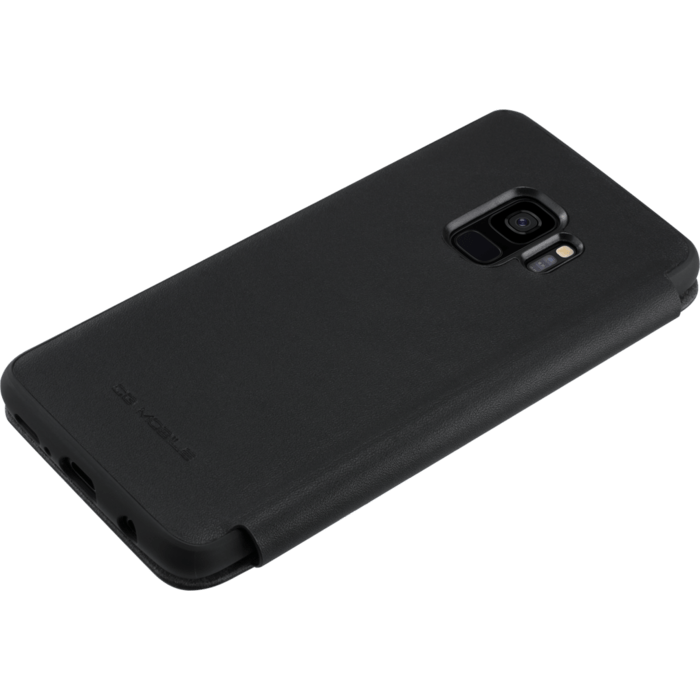 Ferrari Heritage Portofino Coque clapet en cuir v&eacute;ritable pour Samsung Galaxy S9, Noir