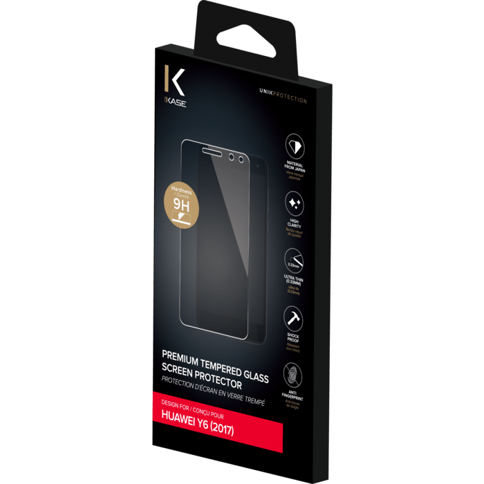 Premium Tempered Glass Screen Protector for Huawei Y6 (2017), Transparent