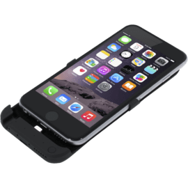Coque Batterie 2800 mAh pour Apple iPhone 6/6s, Gomme Noire