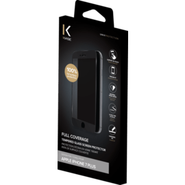 Case Full Coverage Tempered Glass Screen Protector for Apple iPhone 7 Plus, Black