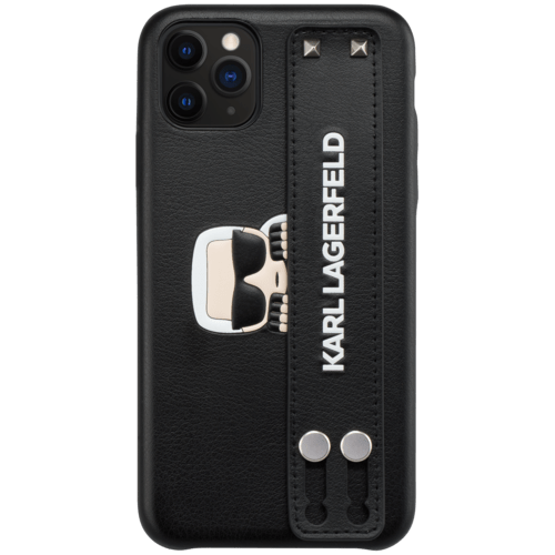 Karl Lagerfeld Studded Hand Strap Case With Stand For Apple Iphone 11 Pro Max Black Apple Iphone 11 Pro Max The Kase