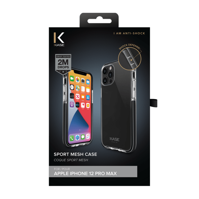Coque Sport mesh pour Apple iPhone 12 Pro Max, Noir de jais