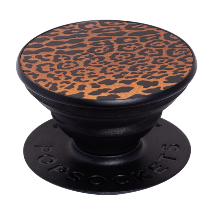 PopSockets PopGrip, L&eacute;opard en m&eacute;tal gaufr&eacute;