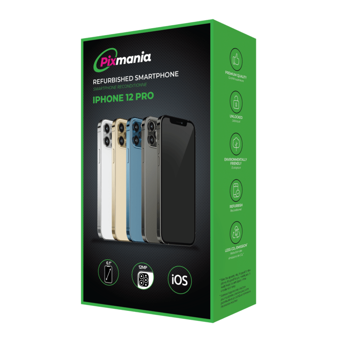 iPhone 12 Pro reconditionn&eacute; 128 Go, Graphite, d&eacute;bloqu&eacute;