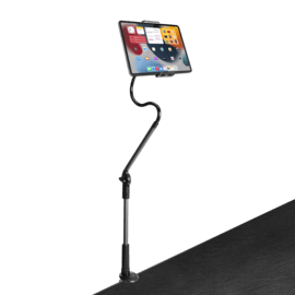 Support col de cygne pour tablette et smartphone (1,2 m), gris m&eacute;tallique