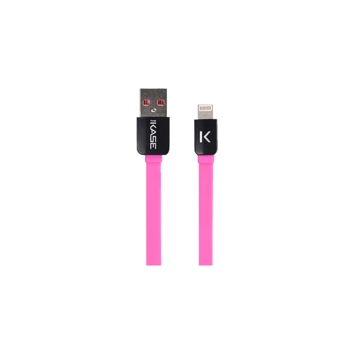 Câble Lightning Plat vers USB (2m), Rose Bonbon