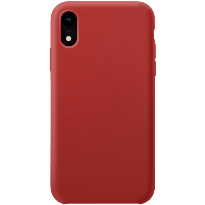 Coque en Gel de Silicone Doux pour Apple iPhone XR, Rouge Ardent