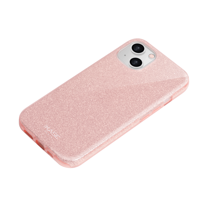Coque slim pailletée étincelante pour Apple iPhone 13, Or Rose
