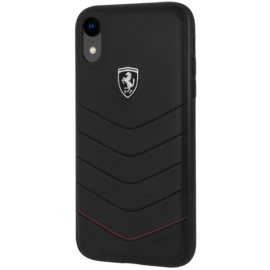 Case Ferrari Quilted Genuine leather case for Apple iPhone XR, Black