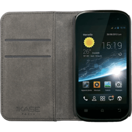 Coque clapet avec pochettes CB pour Wiko Cink Slim, Noir