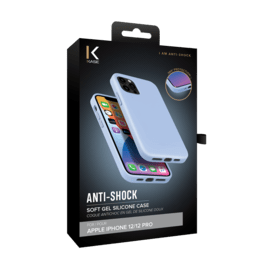 (O) Coque antichoc en gel de silicone doux pour Apple iPhone 12/12 Pro, Bleu Lilas