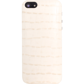 Case Slider Credit Card Case for Apple iPhone 5/5s/SE, Genuine Boa pattern White calf leather