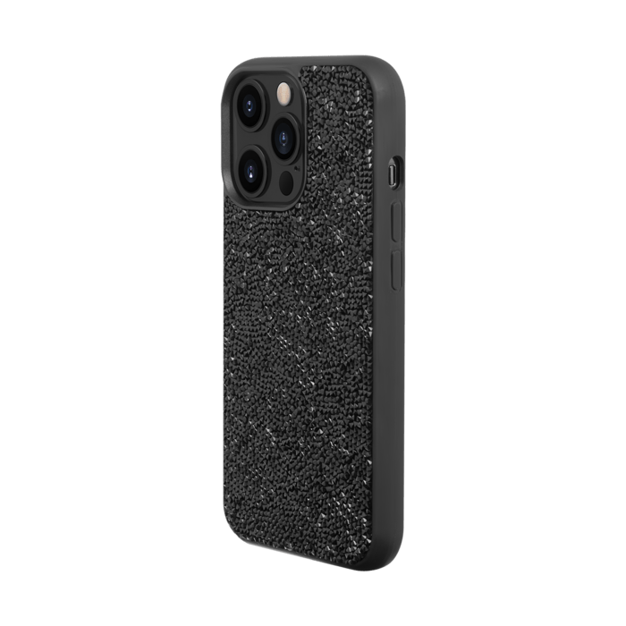 Coque Bling Strass pour Apple iPhone 13 Pro, Minuit Noir