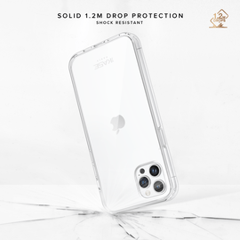 Coque antibact&eacute;rienne hybride invisible pour iPhone 12/12 Pro, Transparente