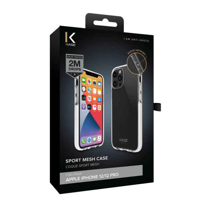 Coque Sport mesh pour Apple iPhone 12/12 Pro, Blanc Lumineux
