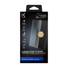 Protection d'&eacute;cran en verre tremp&eacute; Bord &agrave; Bord Incurv&eacute; pour Samsung Galaxy S21 5G, Noir