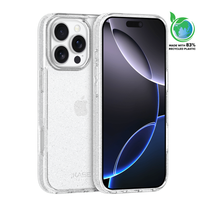 Coque hybride &eacute;tincelante invisible GEN 2.0 83% de plastique recycl&eacute; pour Apple iPhone 16 Pro Max, Transparente
