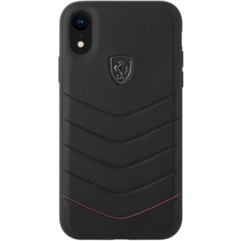 Case Ferrari Quilted Genuine leather case for Apple iPhone XR, Black