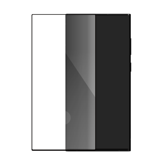 Protection d'&eacute;cran en verre tremp&eacute; Bord &agrave; Bord Incurv&eacute; pour Samsung Galaxy S23 Ultra 5G, Noir