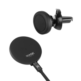 Chargeur de voiture sans fil d&eacute;tachable 2-en-1 (15W), Noir Carbone