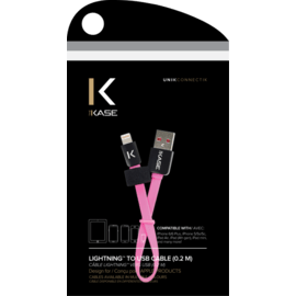 C&acirc;ble Lightning Plat vers USB (0.2m), Rose Bonbon