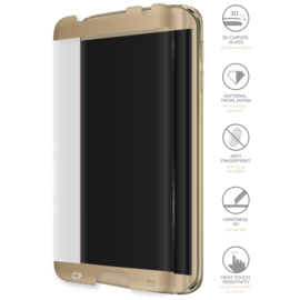 Protection d'écran en verre trempé Bord à Bord Incurvé avancé pour Samsung Galaxy S7 Edge, Or
