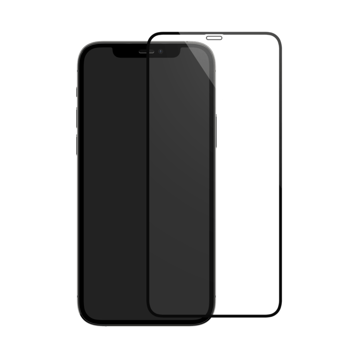 Protection d'écran en verre trempé (100% de surface couverte) pour Apple iPhone 12/12 Pro, Noir