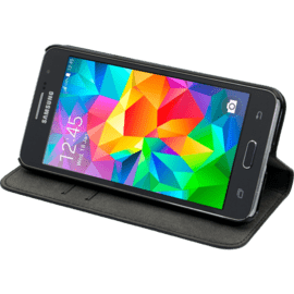 Coque clapet avec pochettes CB & stand pour Samsung Galaxy Grand Prime G530, Noir
