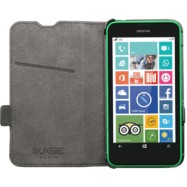 Coque clapet aimantée avec pochette CB pour Nokia Lumia 630, Noir