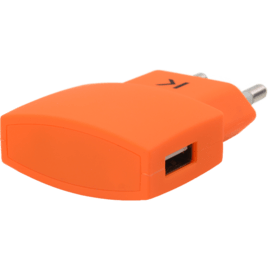 Universal Mono USB Charger (EU) 1A, arancione vibrante