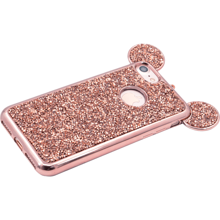 Coque Bling Strass Fantaisie Pour Apple iPhone 7, Or Rose