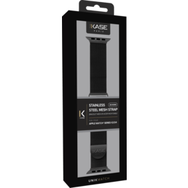 Bracelet mesh en acier inoxydable pour Apple Watch&reg; Series 1/2/3/4 38/40mm, Noir