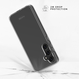 Coque hybride invisible fabriqu&eacute; avec 83% de plastique recycl&eacute; pour Samsung Galaxy S25 5G, Transparente
