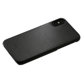 Coque magn&eacute;tique en cuir v&eacute;ritable pour Apple iPhone X/XS, Noir