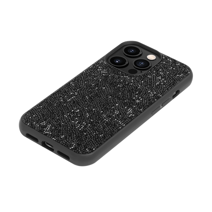 Coque Bling Strass pour Apple iPhone 13 Pro, Minuit Noir