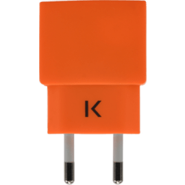 Chargeur Universel Mono USB (EU) 1A, Orange Vif