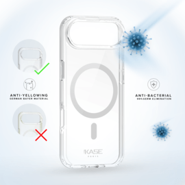 Coque antibact&eacute;rienne antichoc magn&eacute;tique invisible Fabriqu&eacute; Avec du 75% Plastique Recycl&eacute; pour Apple iPhone Air, Transparente