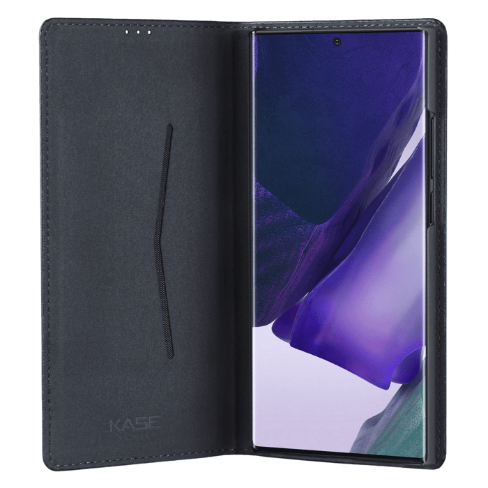 Coque clapet folio avec fente pour cartes & support pour Samsung Galaxy Note20 Ultra, Noir