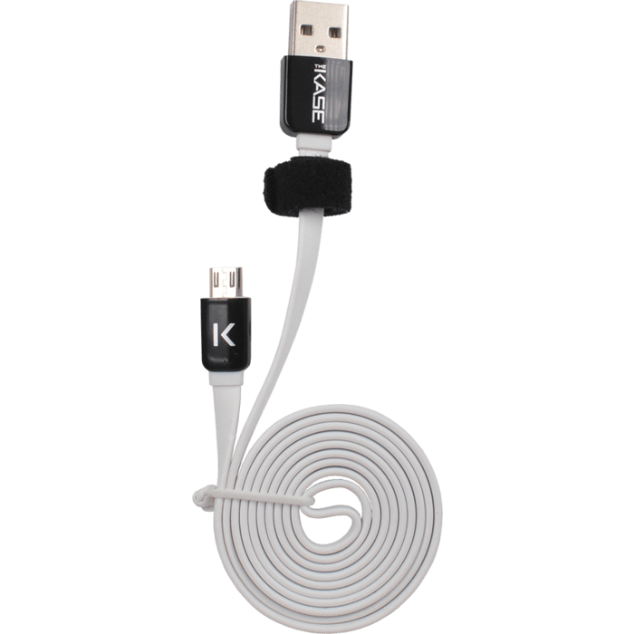 Flat cable to Micro USB (1m) for Android, Bright White